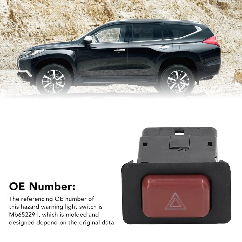Raguso Emergency Light Switch Push Button Mb652291 High Sensitivity Hazard Warning Lamp Switch 1 Emergency Flasher Warning Switch for Car - Image 4